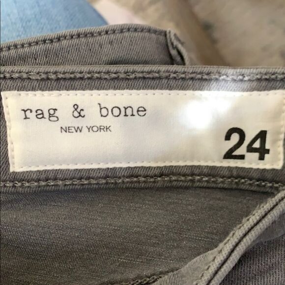 rag & bone Cate Shark Bite Hem Ankle Skinny Jeans Size 24 Alma Gray Mid-rise - Picture 8 of 10